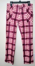 Lucky Brand Women's Plaid Pink Pants Pajamas Waist Band Sz Small Pockets NWOT
