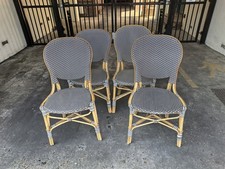 4 x Premium Genuine Sika Design Rattan Bistro Chairs, Stackable French Café