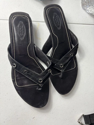 TOD’S SANDALI INFRADITO INFRADITO INFRADITO INFRADITO INFRADITO DONNA TOD'S NERO SCAMOSCIATO 38 5