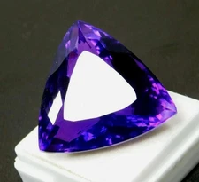 100 CT Natural Purple Amethyst Trillion Cut Certified Huge Gemstone Brazil