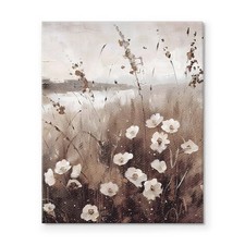 Abstract Floral Wall Art Neutral Canvas Print Modern Minimalist Home Decor