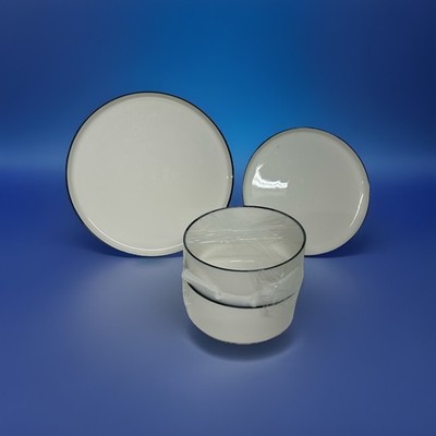 MALACASA Plates and Bowls Sets, 12 Pieces Porcelain Dinnerware Sets Dishware Set