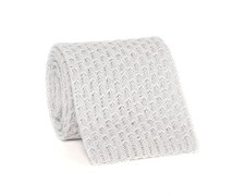 NWT EIDOS Napoli by ISAIA TIE knit pearl grey linen luxury handmade Italy