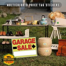 Garage Sale Signs 4PK Double-Sided Waterproof Yard Signs 18x13" w/Stakes and ...