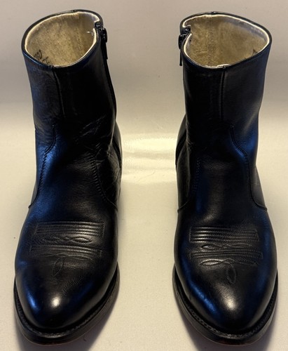 Stivali western corti classici Durango in pelle nera con zip laterale misura 7,5EE larghi DB950 - Foto 5 di 10