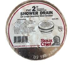 Sioux Chief Shower Drain No-Caulk 18 Gauge Stainless Steel Strainer 2 "