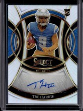2025 Panini Select Tre Harris Rookie RC Silver Prizm Auto #RSI-THS Chargers