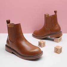 Chelsea Ankle Boots for Girls Side Zipper Low Heel Toddler/Little/Big Kid
