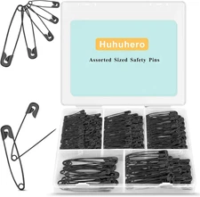 Safety Pins Assorted, 340 Pack Small & Large Heavy Duty Safety Pins for Clothes 