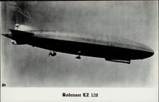 Akron OH Rubber City Stamp Club airship BODENSEE LZ 120 built Germany 1919 PC