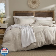 Bedsure Luxury Waffle Duvet Cover Queen Size - Textured Duvet Cover Set, Soft...