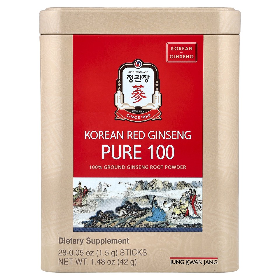 Korean Red Ginseng, Pure 100, 28 Sticks, 0.05 oz (1.5 g) Each