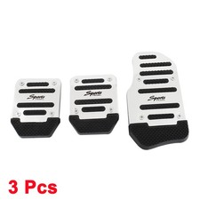 Universal 3 in 1 Car Metal Gas Clutch Brake Non Slip Pedals Cover Black Set of 1