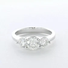 3-Stone Engagement Ring Trellis 14K Gold 2.44 CT Round Lab-Grown Diamond D VS1