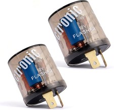 2PCS 12V Flasher Relay, Heavy Duty 2-Pin Turn Signal Relay Only for Repairing Ha
