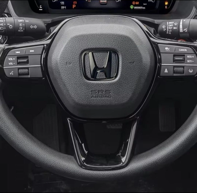 #ad 🔥🔥50X40MM Black Steering Wheel Emblem For Honda CIVIC ACCORD CRV FIT Badge NEW $13.73