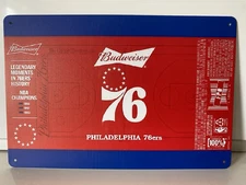 Budweiser Beer Philadelphia 76ers Sign - NBA Eagles Phillies Bud Light
