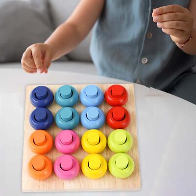 Farbsortierpuzzle Montessori Holz Stapel Klammer Brett Kleinkind Vorschule