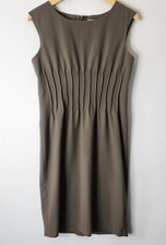 Calvin Klein Womens 8 Sleeveless Dress Lined Pleated Empire Sheath Knee Length