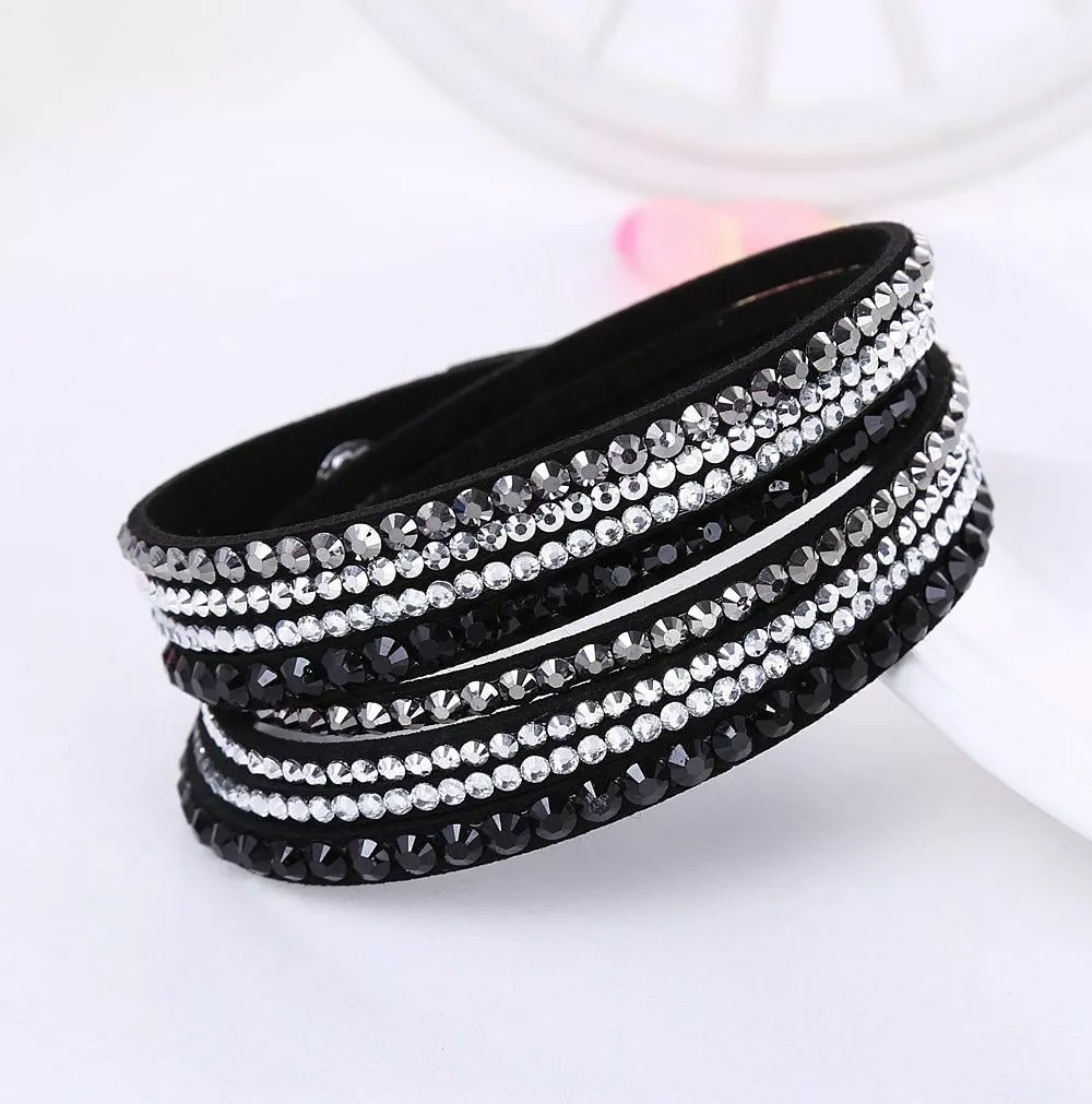 Leather bling bracelets sale