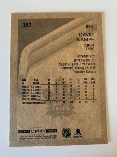 David Kampf 2023-24 O-Pee-Chee Retro 382 - Picture 2 of 2