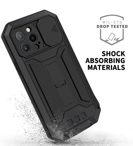 Funda Protectora Cristal Templado Impermeable Aluminio para iPhone 13 14 15 16 Pro Max - Imagen 12 de 16
