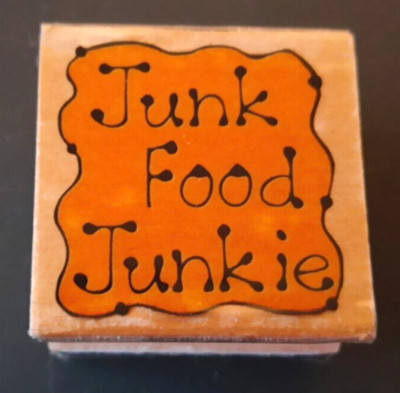 RUBBER STAMP:  ''Junk Food Junkie''--for letters, cards, crafts, etc. NEW