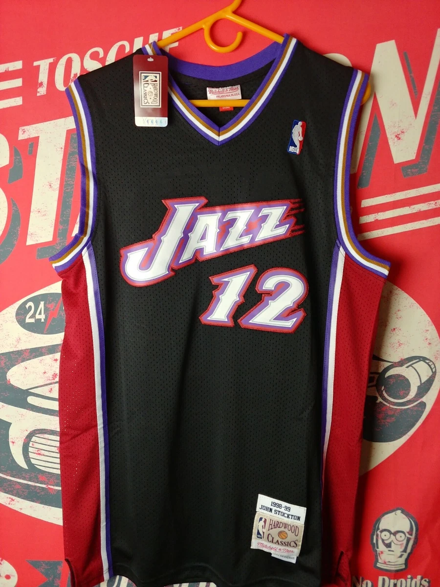 Utah Jazz John Stockton Mitchell Ness 1996-97 Hardwood Classic Purple NBA  Jersey