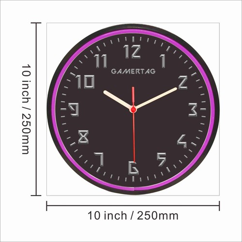 GamerTag Game Room Personalized Custom Made Night Light Flexible Neon Wall Clock - Picture 86 of 86