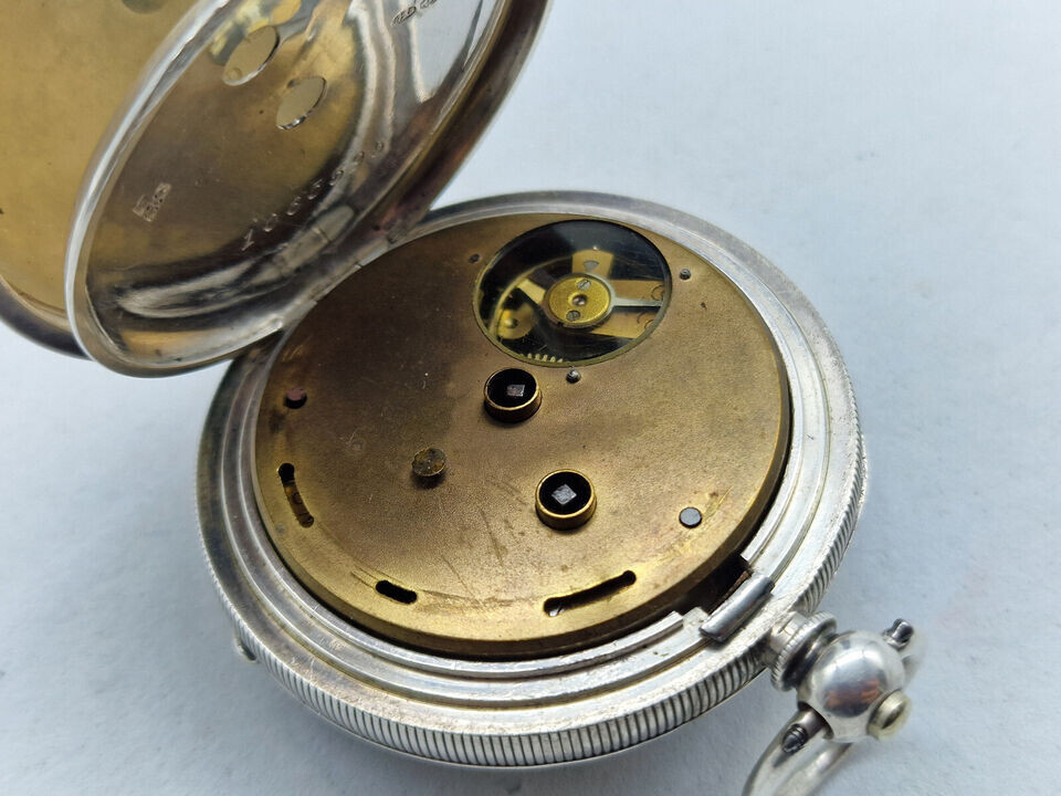 ANTIQUE SOLID SILVER KEY'S TRIUMPH POCKET WATCH 5… - image 4