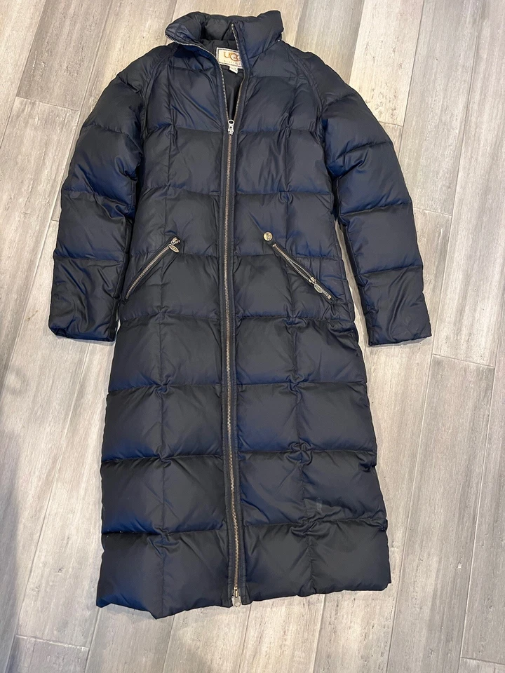 UGG Australia Mujer Parka Genuina Piel de Oveja Plumón Abrigo de Invierno Cremallera Talla XS