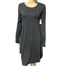 Old Navy Knit Dress Long Sleeve A Line Gray Women’s Size M Medium NWT