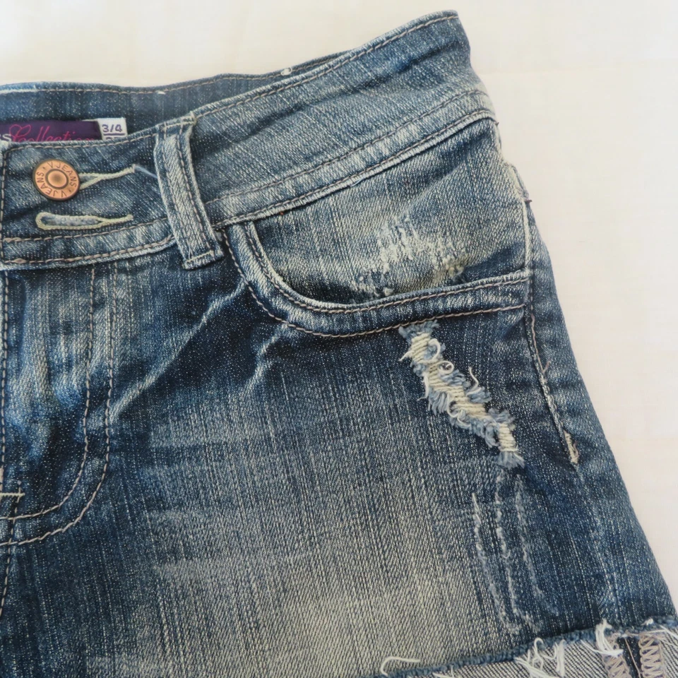 Pantalones Cortos de Jean Vigoss Collection Para Mujer Junior Desgastados Talla 3/4 Foto 2 de 4