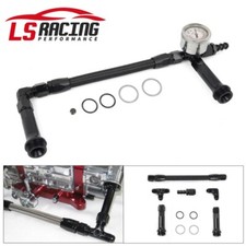 An6 Braided Dual Feed Carb Fuel Line Double Pump For 4150 Holley Carburetor