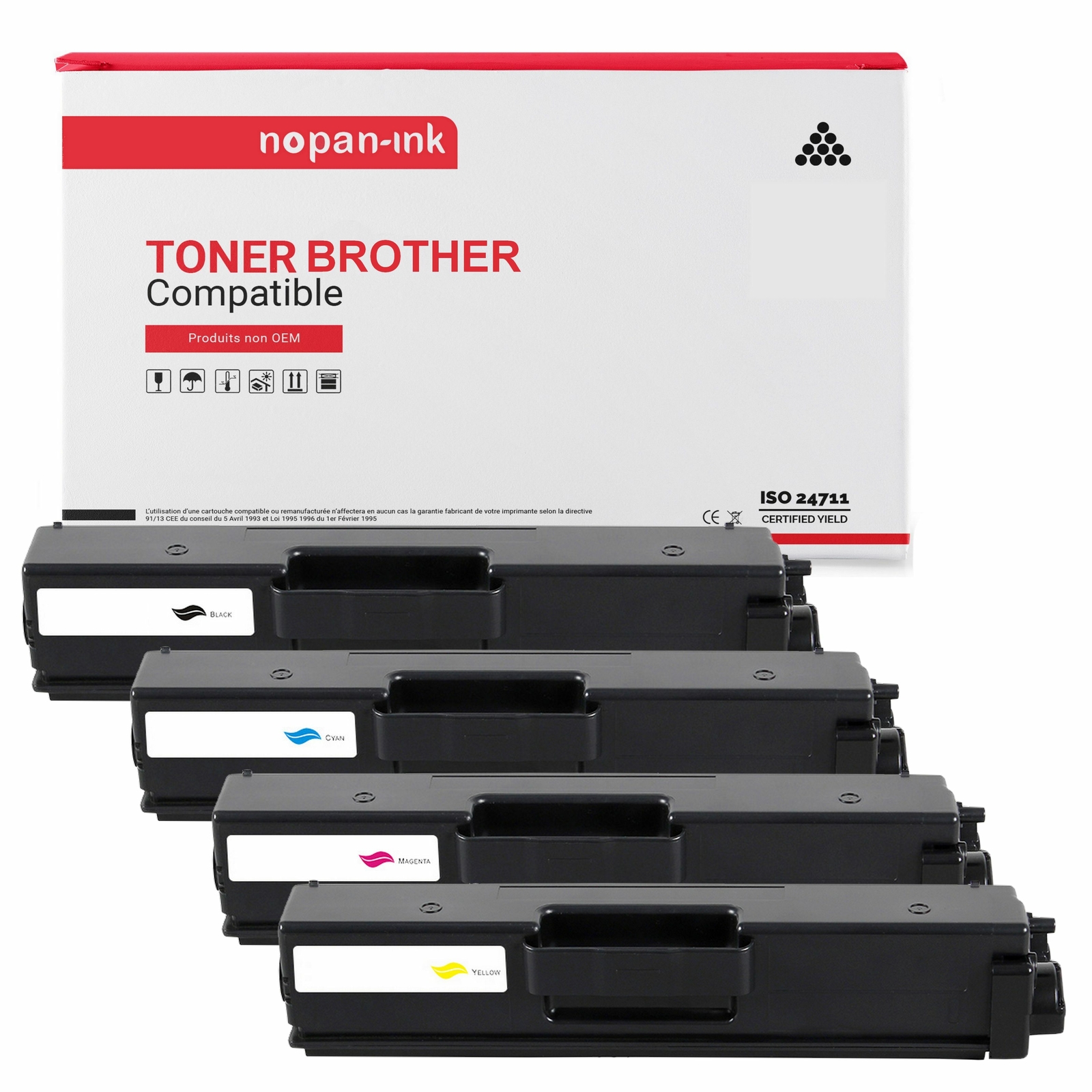 Toner TN421 compatible Brother pack de 4 cartouches NOPAN-INK