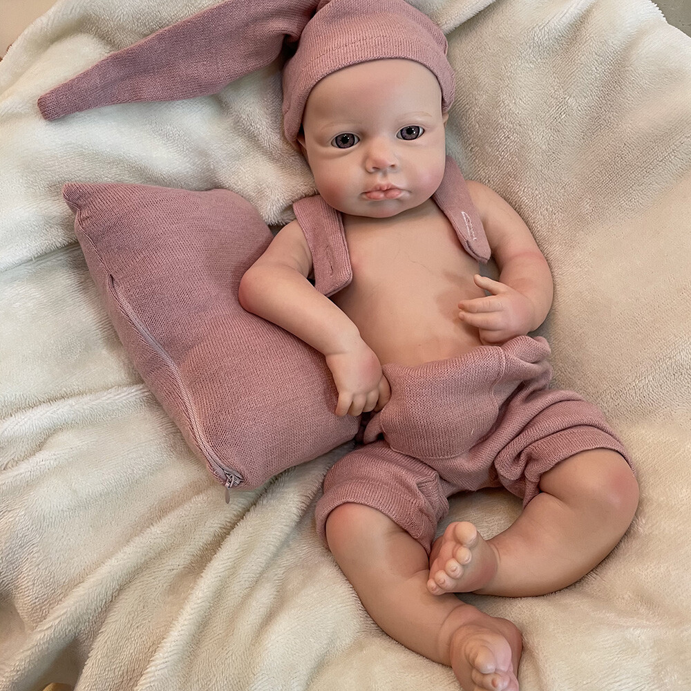 18Inch Loulou Baby Full Body Solid Silicone Doll Lifelike Newborn - Main Image