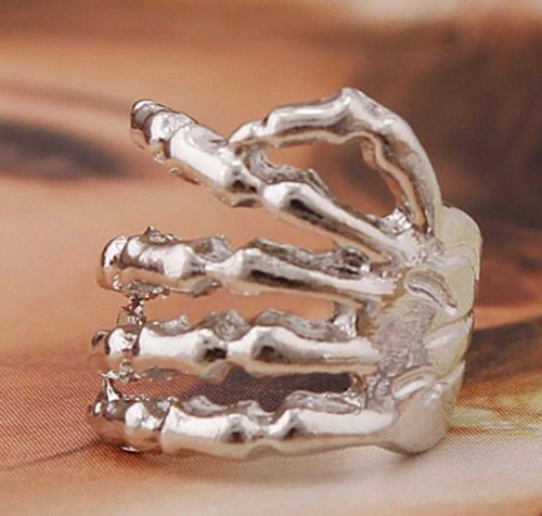 1x Stainless Steel Mens Womens Skeleton Hand Finger Ear Cuff Clip Wrap Earrings - Picture 5 of 9