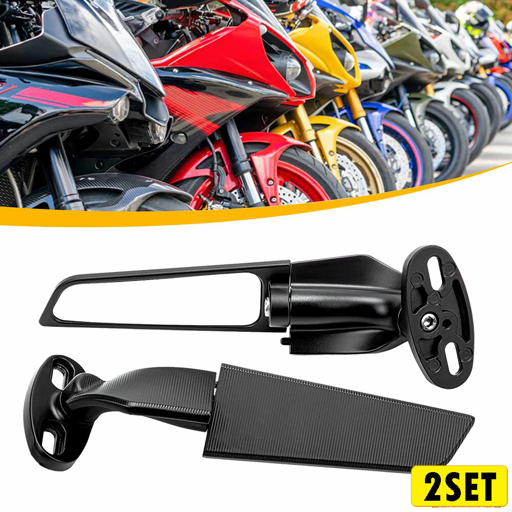 4XMotorcycle Wind Swivel Stealth Wing Rear View Side Mirror For Yamaha Honda BMW