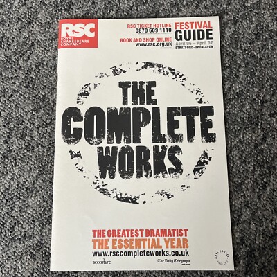 Royal Shakespeare Company RSC Theaterprogramm komplett Werke Festivalführer
