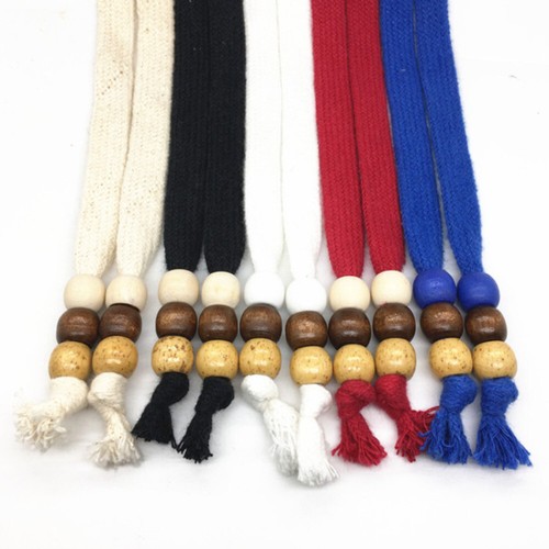 Wooden Beaded Cotton Drawstring Cord Replacement Rope for Hoodie Pants Rope Tape - Picture 3 of 42