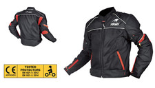 Giacca Uomo Moto Estiva ROSSA OMOLOGATA CE Protezioni Removibili Tg S