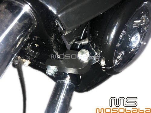 Black Headlight Fairing Extension Block For Harley Dyna Street Bob FXDB Fatbob - Picture 2 of 9