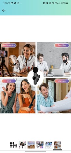 2X Bezprzewodowy mikrofon Lavalier do telefonu Android iPhone Vlog Live Stream Mic - Zdjęcie 7 z 7