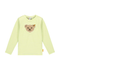 Steiff Hello Summer Long Sleeve Shirt, Kiwi Green Striped Size 92-116