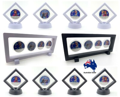 3D Display Floating Frame Frozen Coins Silver Plated Collectibles Gift Anna Elsa