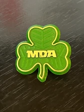 Vintage Collectible MDA Shamrock Plastic Pin Back Lapel Pin Hat Pin