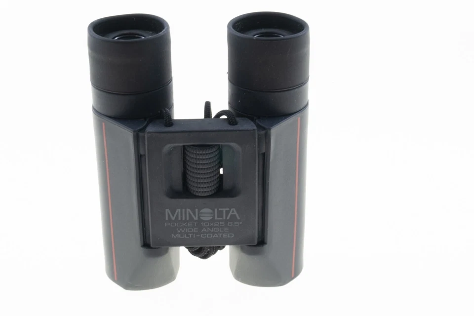 Minolta Pocket Binoculars 10x25, 6.5 wide angle, multicoated + Case + Papers - Image 3 of 4