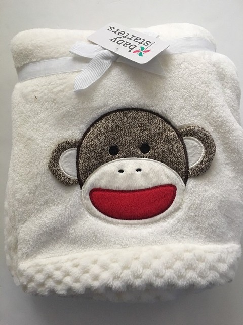 baby starters sock monkey blanket