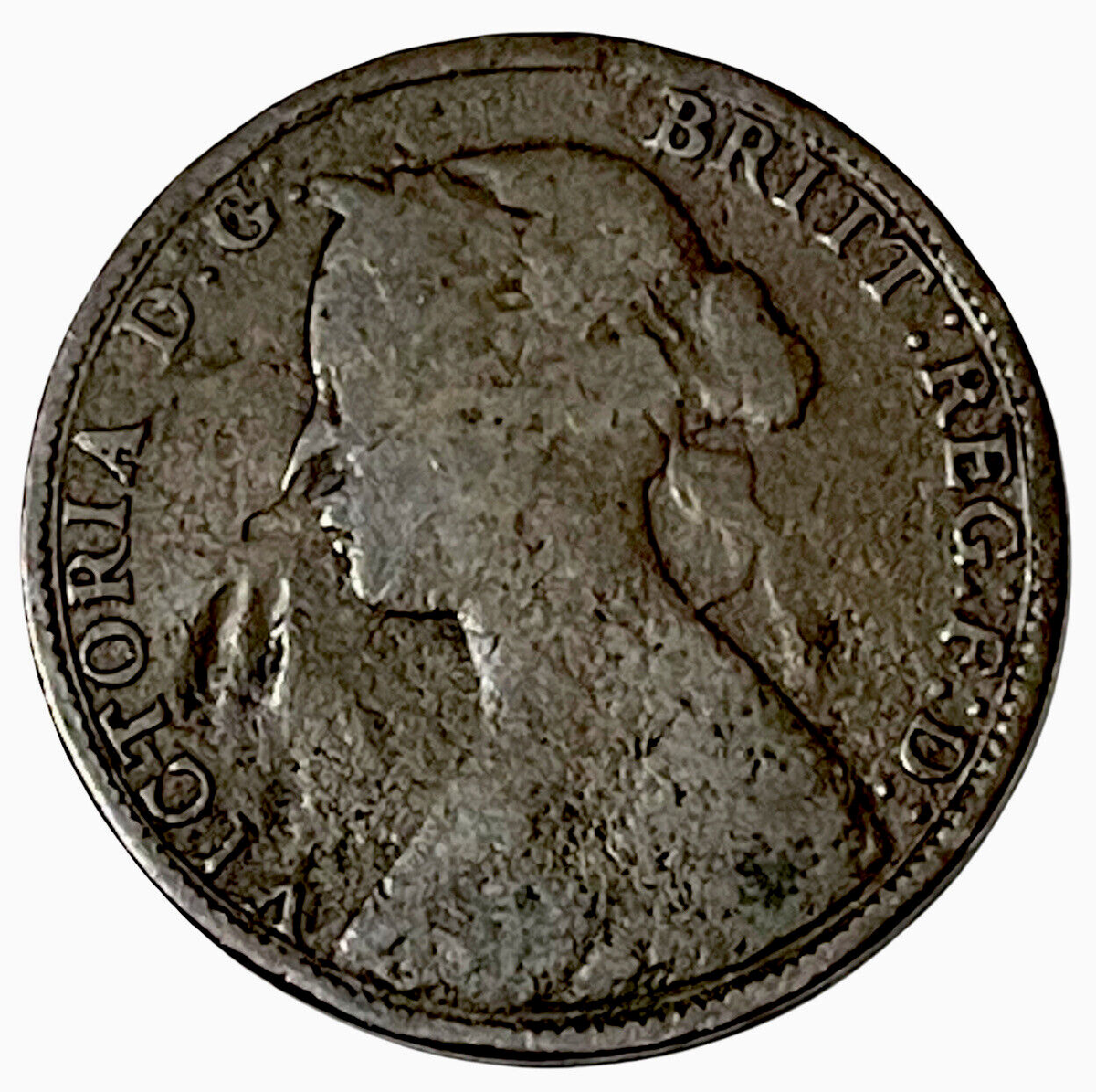 1861 Great Britain Half Penny Queen Victoria Coin KM# 748.2 Lot A5