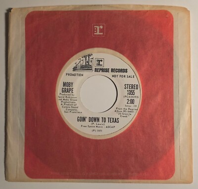 Moby Grape / Going Back To Texas (Mono & Stereo) / 1971 45rpm / NM+ Unplayed